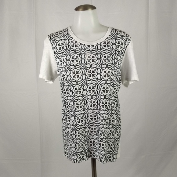 J.Crew Size Small Black/White Graphic T-Shirt Top - Picture 3 of 7